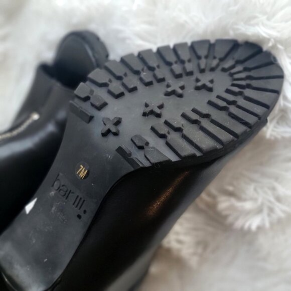 BAR III Booties Dillan Zipper Black Cushioned Peep Toe High Heel Boots SZ 7M - Picture 9 of 10